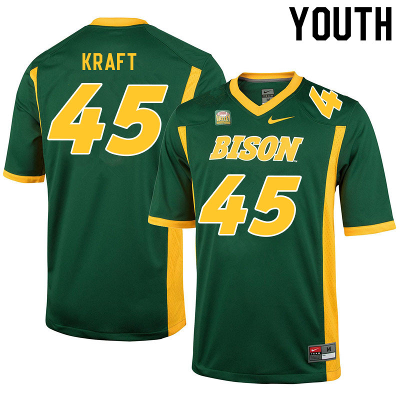 Youth #45 Nathan Kraft North Dakota State Bison College Football Jerseys Sale-Green - Click Image to Close